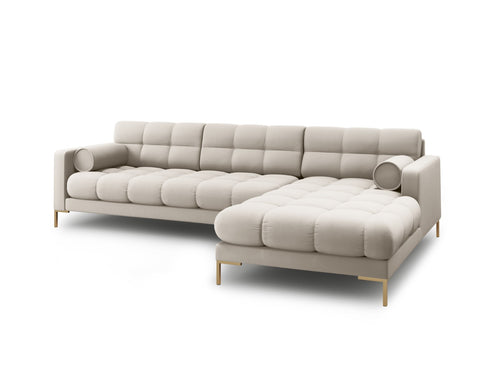 Cosmopolitan Design rechter hoekbank Bali 5-zits, structurele stof, beige - 185x293x75cm