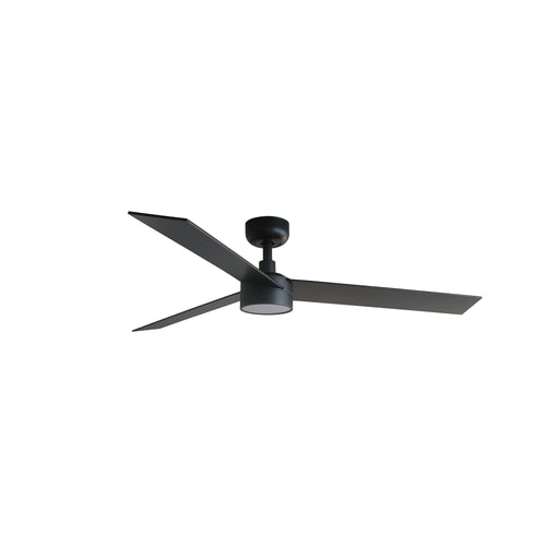 Faro Rudder Rudder inbouw plafondventilator 132 cm LED matzwart, walnootkleurige bladen CCT, 3 omkeerbare bladen