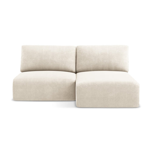 LaMiaSofa hoekbank rechts Ostia - chenille stof - lichtbeige - 210x149x79