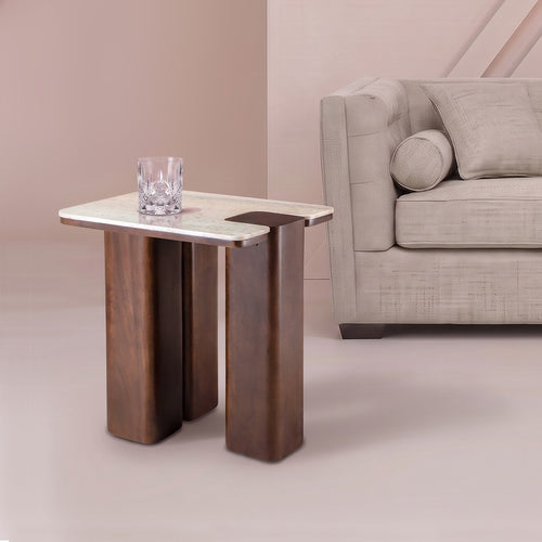 Calicosy - Bijzettafel PUZZLE - beige 55x40x50 cm