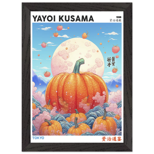 Artfulprints Poster met Lijst Yayoi Kusama - Tokyo pumpkin   - A4 21x29.7 cm - Oranje