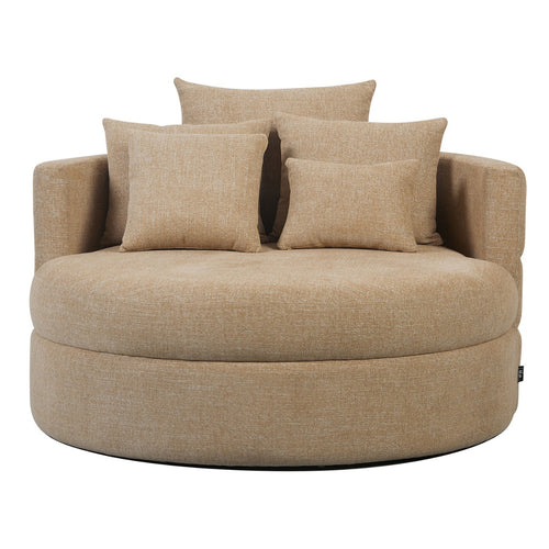 DÉJA Living Loveseat Miles - Taupe Stof - Ø124x84cm - vtwonen shop