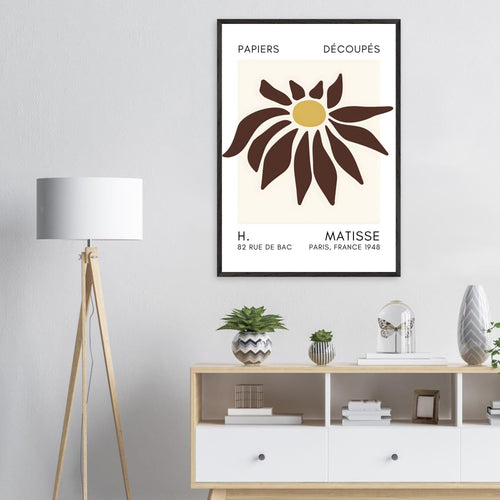 Artfulprints Poster Matisse – Deep sea dance brown   - A4 21x29.7 cm - Bruin