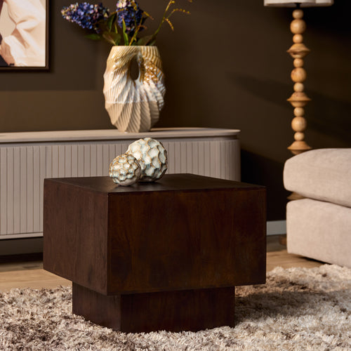 Starfurn Salontafel Livia - Vierkant Bruin Hout - 56x56x46cm