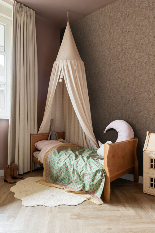 ESTAhome behang bloemetjes donker terracotta roze - 53 cm x 10.05 m - 131231