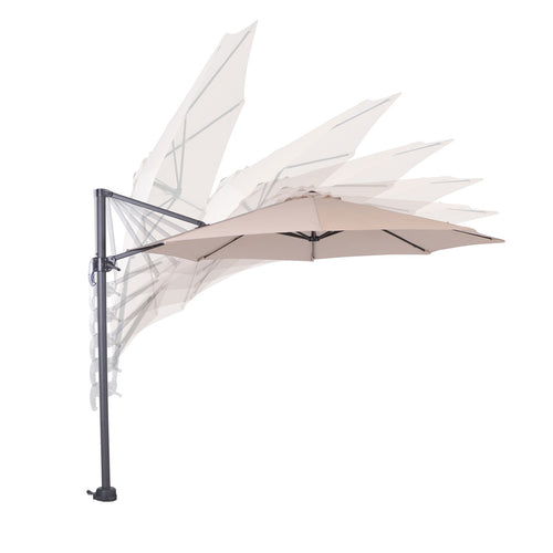 Hawaii parasol S - Ø300 cm - carbon black - ecru