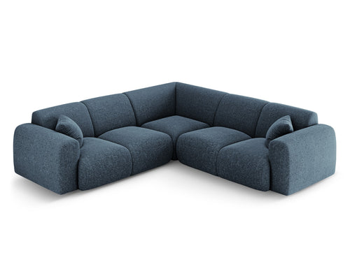 Cosmopolitan Design Symmetrische hoekbank Nolio 5-zits, chenille koningsblauw - 252x252x72cm