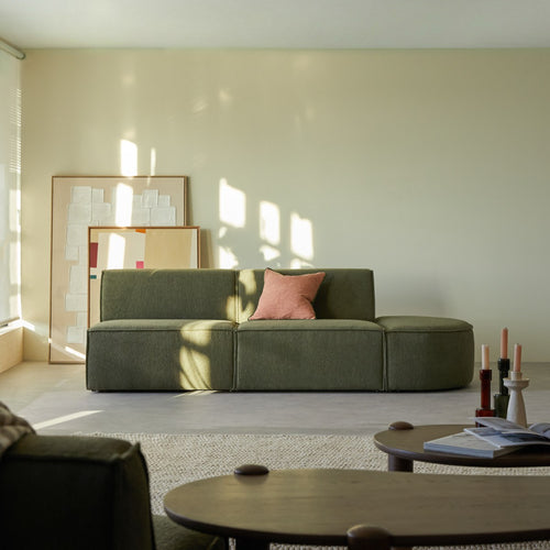 Tikamoon Modulaire bank van groene stof, 2-zits - Groen