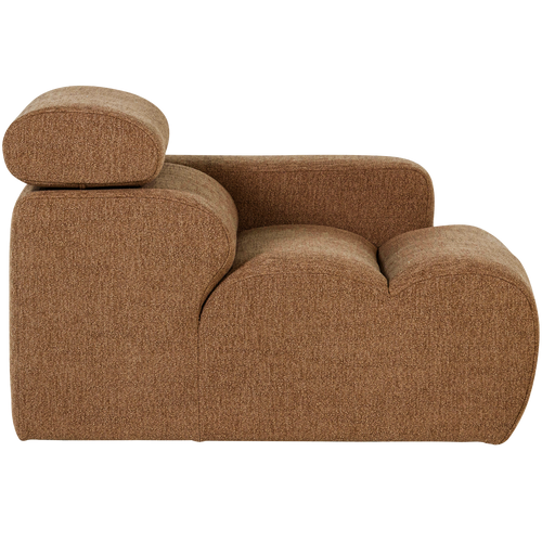 WOOOD 1-zits element bank arm rechts Novi - Polyester - Karamelbruin - 86x109x113