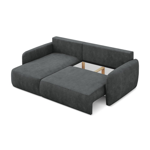 LaMiaSofa hoekbank links Corle - chenille stof - donkergrijs - 207x148x86