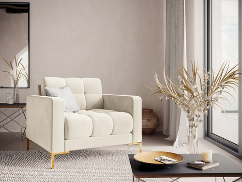 Cosmopolitan Design Fauteuil Bali flueel, lichtbeige - 96x87x75cm