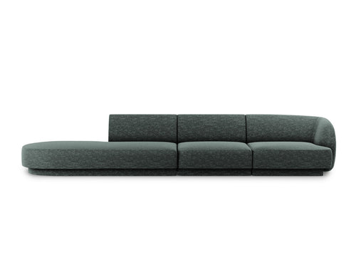 Micadoni linker bank Miley 4-zits, chenille, olie - 90x323x70cm