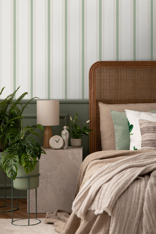 Sanders & Sanders behang strepen groen en beige - 53 cm x 10 m - 640206 - vtwonen shop