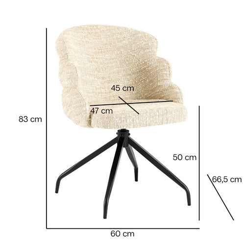 Giga Meubel Eetkamerstoel Claes - Beige - Draaibaar - Set van 2 - vtwonen shop