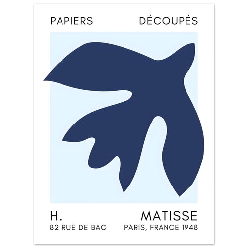 Artfulprints  Matisse – Floating forms navy blue I   poster 30x40 cm