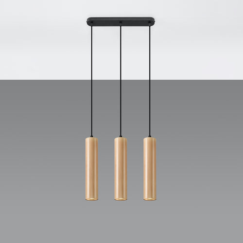 Sollux Lighting Hanglamp LINO 3 hout - 45x6x90cm
