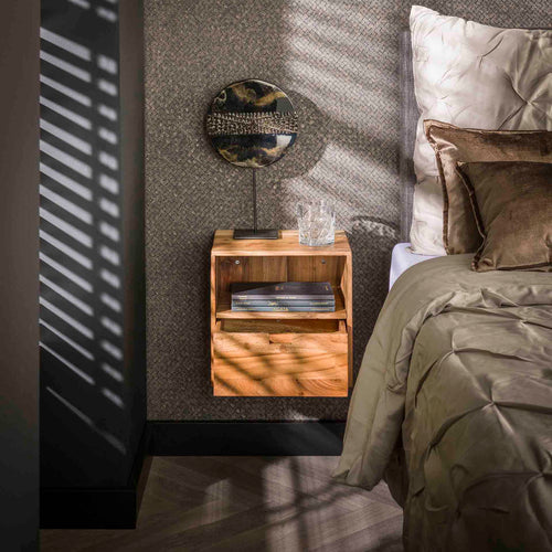 Giga Meubel Nachtkastje Strip XS - Naturel - Set van 2 - 30x30x20cm
