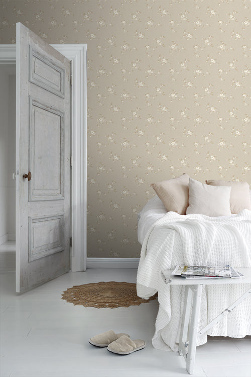 Borastapeter behang bloemen lichtbruin - 53 cm x 10.05 m - 660941 - vtwonen shop
