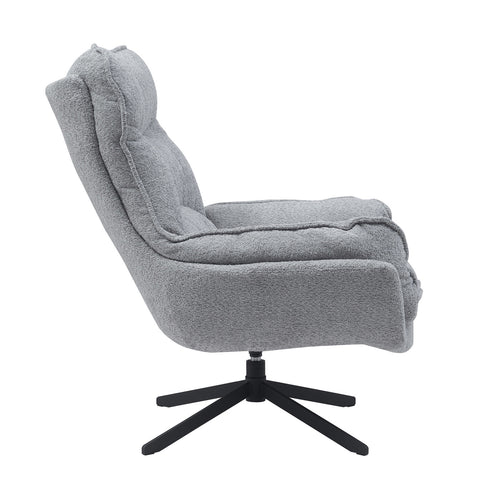 StarFurn Fauteuil Vera - Lichtgrijs Stof - Draaibaar - 82x95x96,5cm - vtwonen shop