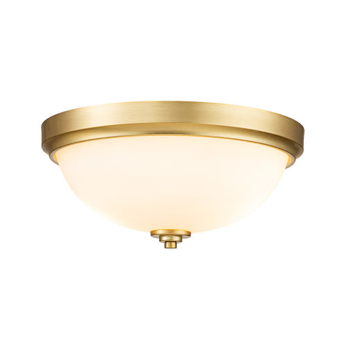 Elstead Feiss Malibu Bowl Semi Flush Plafondlamp Geborsteld Messing, IP44