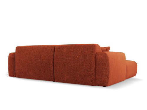 Cosmopolitan Design rechter hoekbank Nolio 4-zits, chenille, terracotta - 170x235x72cm