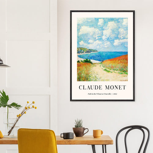 Artfulprints Poster Claude Monet - Path in the weath at Pourville   - 30x40 cm - Blauw