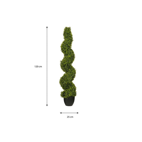 Mica Decorations Buxus Spiraal Kunstboom - H120 x Ø25 cm - Groen