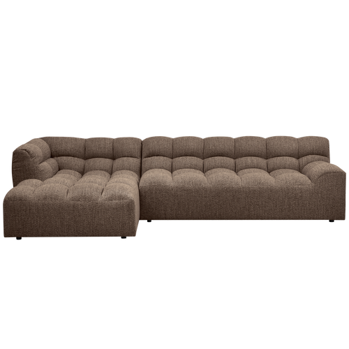 WOOOD chaise longue links Allure - Polyester - Bruin - 79x324x165 - vtwonen shop