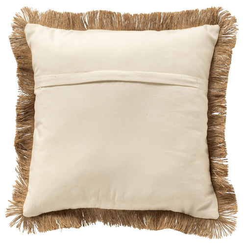 NEMO - kussenhoes 45x45 cm - gerecycled - jute franjes - Snow White - wit