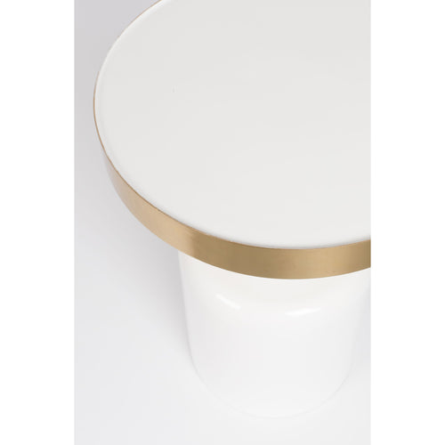 Zuiver Glam Bijzettafel Rond 36 cm Wit/ Goud - vtwonen shop