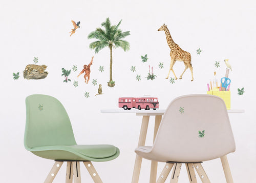Sanders & Sanders muursticker jungle dieren jungle groen - 30 x 30 cm - 601332