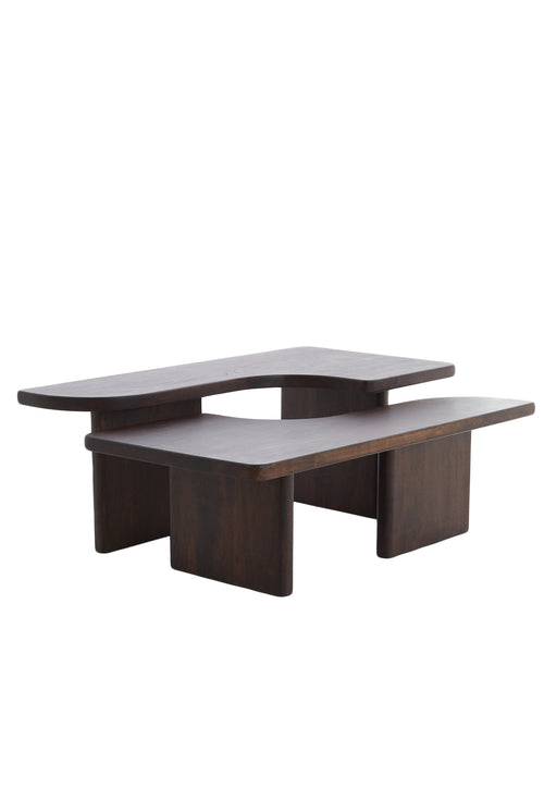 Light & Living salontafel CRATO - 120x60x45cm - bruin - Set van 2
