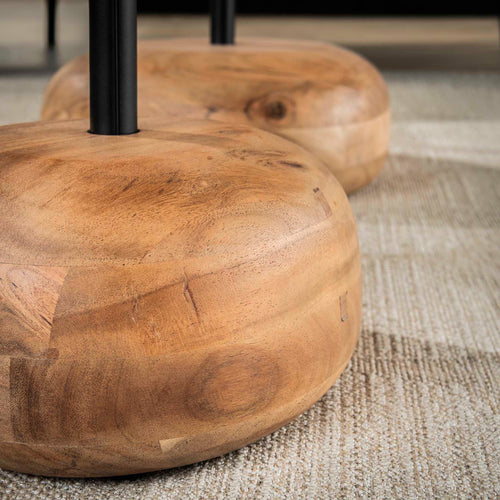 Giga Meubel Salontafel Driehoekig - Naturel - Set van 2 - 80x80x40cm - vtwonen shop