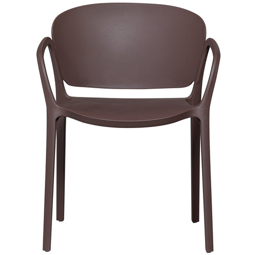 WOOOD tuintafel Luno & tuinstoelen Bent - Polymeer/ Kunstof - Naturel & Paars/ Bruin