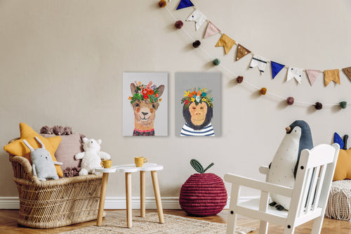 Canvas 60x40 Afdruk Bloemen Aap - vtwonen shop