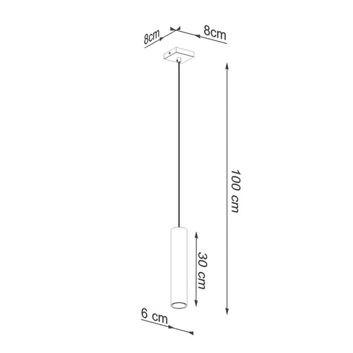 Sollux Lighting Hanglamp LAGOS 1 gepolijst goud - 8x8x100cm