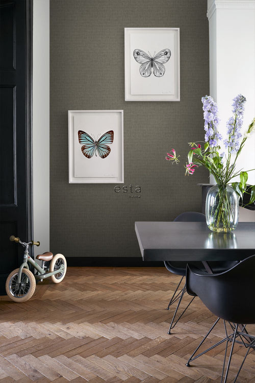 ESTAhome behang krokodillenhuid vergrijsd bruin - 53 cm x 10.05 m - 139186