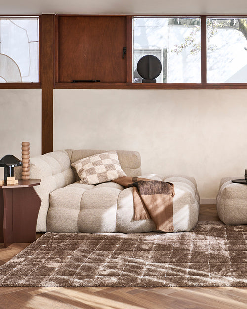 vtwonen vloerkleed Blocks - Warm Brown - 133x195 cm - vtwonen shop