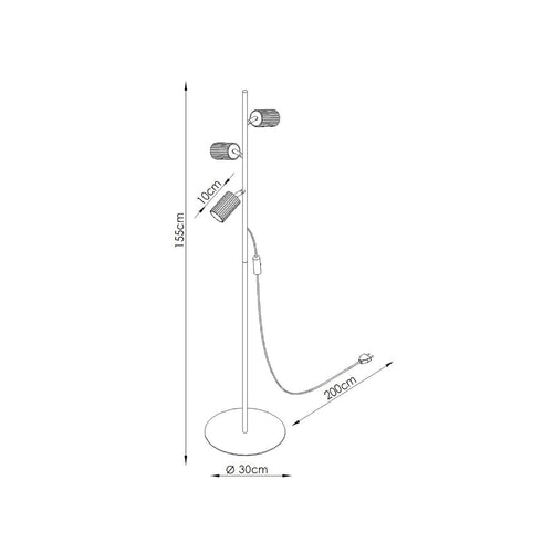 Sollux Lighting Vloerlamp KARBON 3 wit - 30x30x155cm