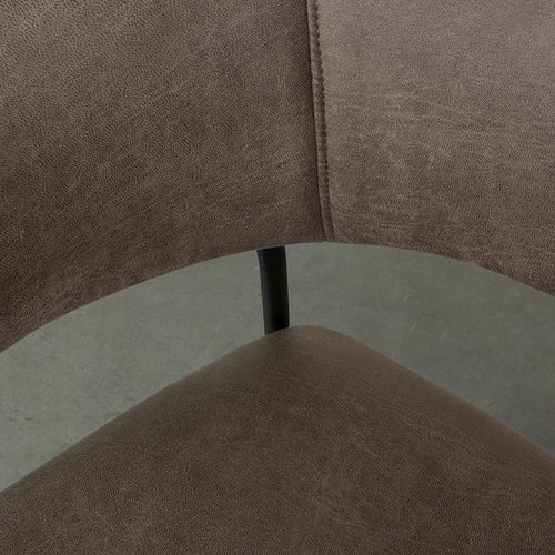 LABEL51 Eetkamerstoel Luuk - Taupe/Zwart Suède - Set van 4