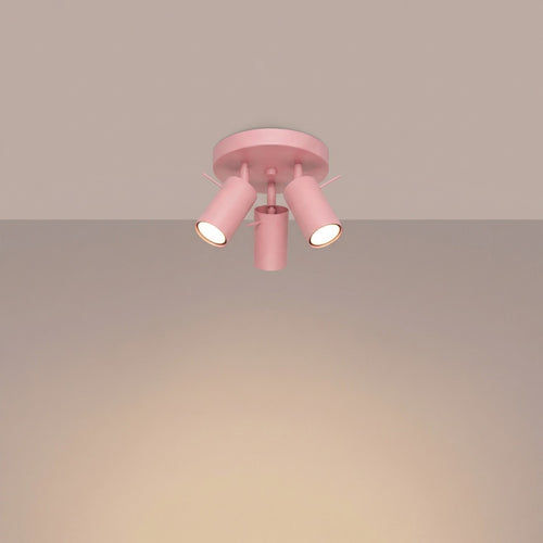 Sollux Lighting Plafondlamp RING 3P roze - 25,7x25,7x14,5cm