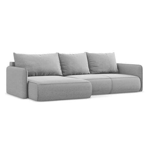 LaMiaSofa hoekbank links Palermo - velours - grijs - 240x148x86