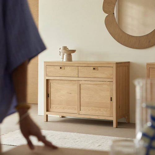 Tikamoon Buffetkast massief eiken 110 cm - Naturel