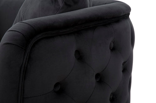 Mauro Ferretti bankje - 127x74x71 cm - zwart/goud