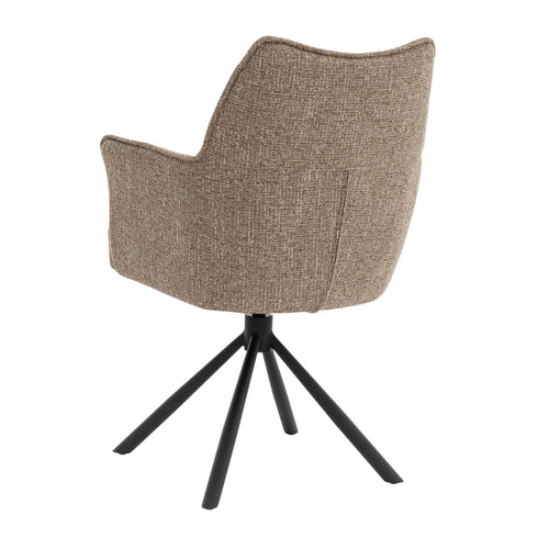 DÉJA Living Eetkamerstoel Zayn - Taupe/Zwart - Draaibaar - Set van 2 - vtwonen shop