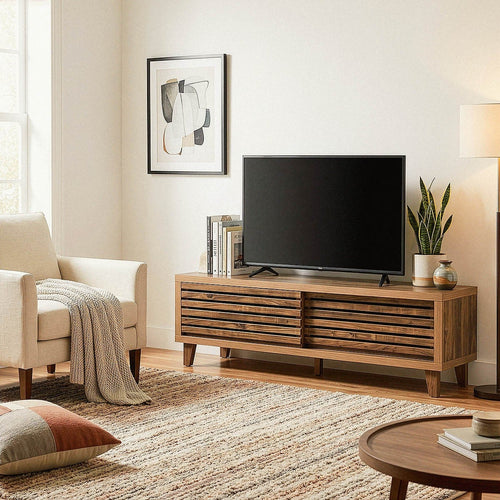 Calicosy - LIAM TV-meubel - Donker hout - 140x35x45 cm