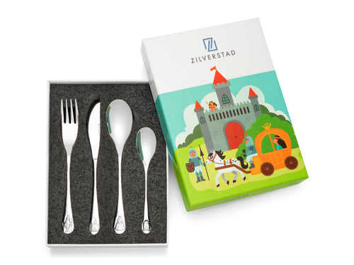 Zilverstad - Kindercouvert Ridders en Prinsessen - 4 delig - RVS - vtwonen shop