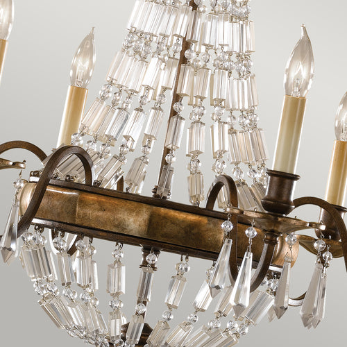 Elstead Bellini - 6 Lichts kroonluchter Britse bronzen afwerking, E14
