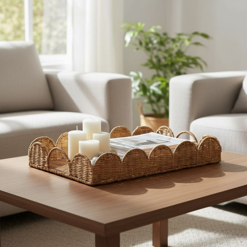 Mica Decorations Eleta Dienblad - Dienbladen Set van 2 - Decoratie Woonkamer, Kaarsenplateau of Onderzetter - Ideaal als Plantenonderzetter - L50 x