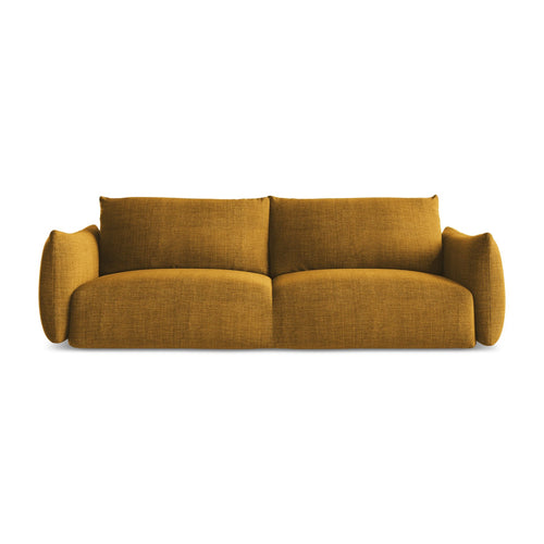 LaMiaSofa 3-zits slaapbank Savona - textuurstof - mosterd - 230x105x90